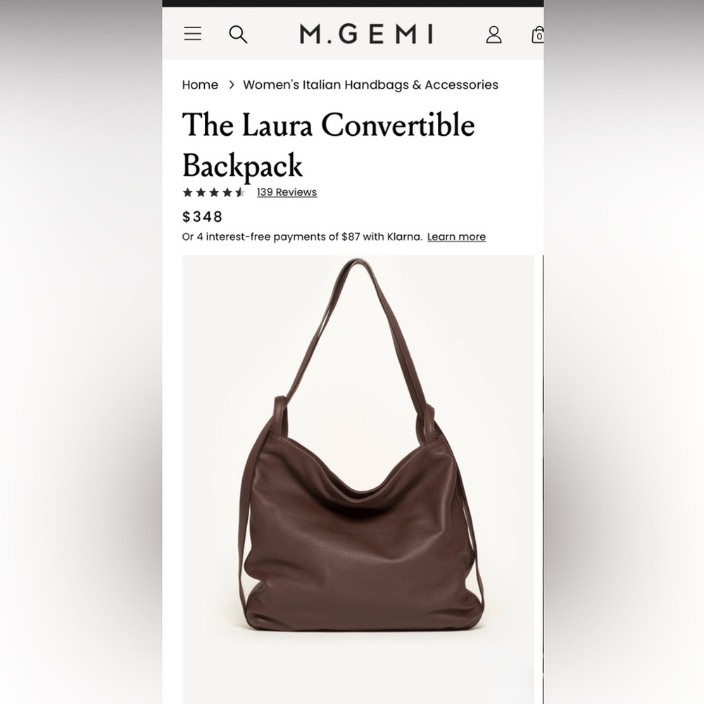 M. Gemi Convertible leather tote/backpack